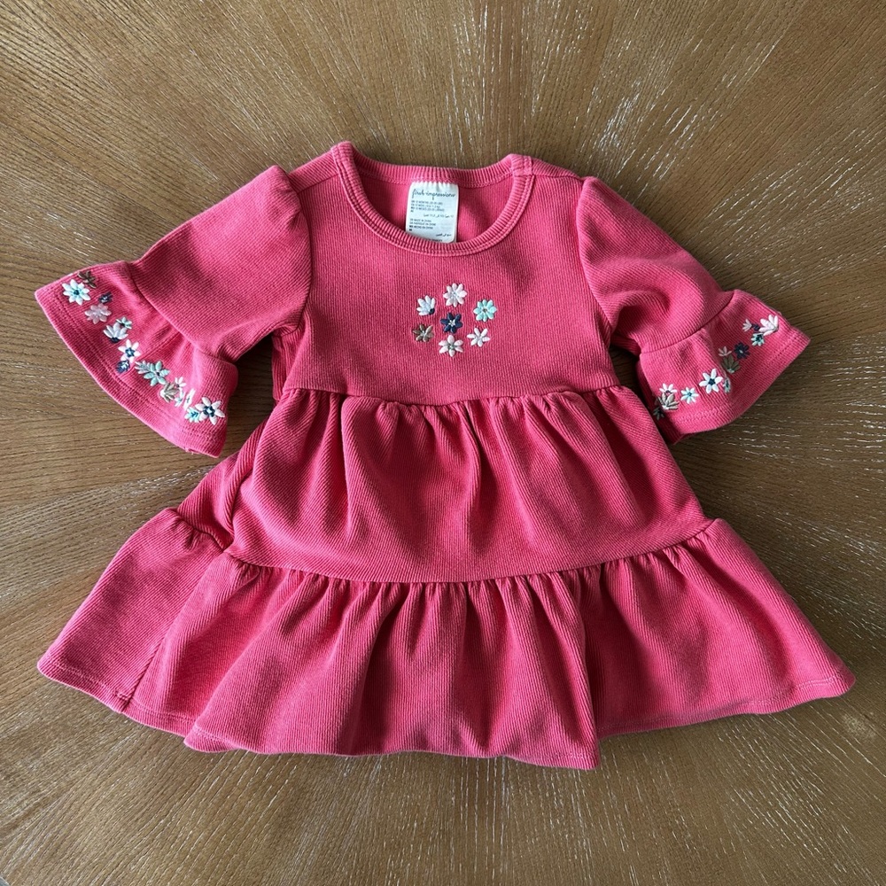 Pink Floral Kids Dress and Bloomers